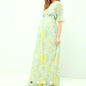 Floral maxi maternity dress